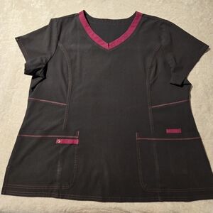 Scrubstar Black and Pink Women's Scrub Set